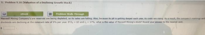 4 Problem 9 08 Preferred Stock Valuation 40 Ellook Earley Corporation Issued Perpetual Preferred Stock With An 11 An 2
