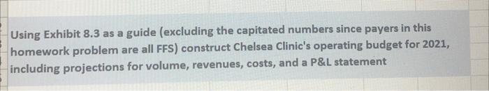 1 Chapter 8 Financial Planning Budgeting 2 Homework Problem 3 4 3 4 Chelsea Clinic Projected The Following Budget Inf 2