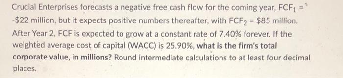 Crucial Enterprises Forecasts A Negative Free Cash Flow For The Coming Year Fcf 22 Million But It Expects Positive 1