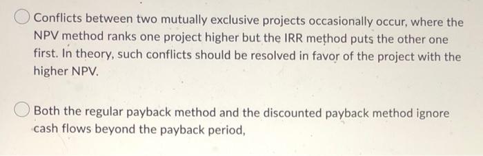 Which Of The Following Statements Is Incorrect Firms With Riskier Projects Generally Have A Higher Wacc Accounts Payab 2