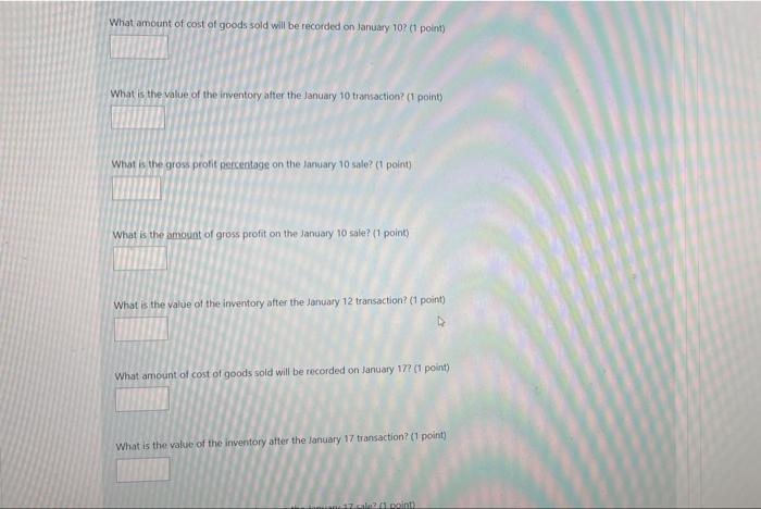 Burlington Wholesale Inc Had The Following Inventory Transactions For One Month The Company Uses A Perpetual System An 3