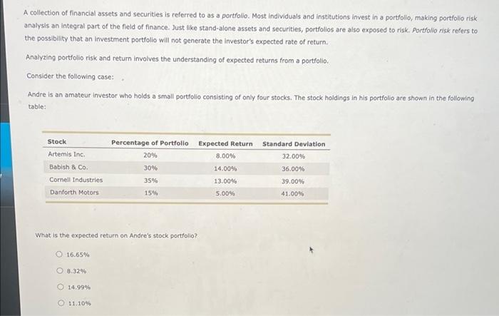 A Collection Of Financial Assets And Securities Is Referred To As A Portfolio Most Individuals And Institutions Invest 1
