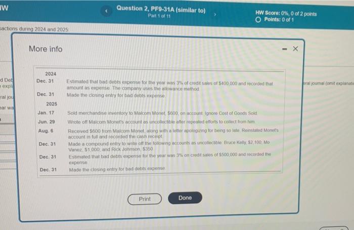 W Question 2 Pf9 31a Similar To Part 1 Of 11 Hw Score 0 0 Of 2 Points O Points 0 Of 1 Sactions During 2024 And 20 1