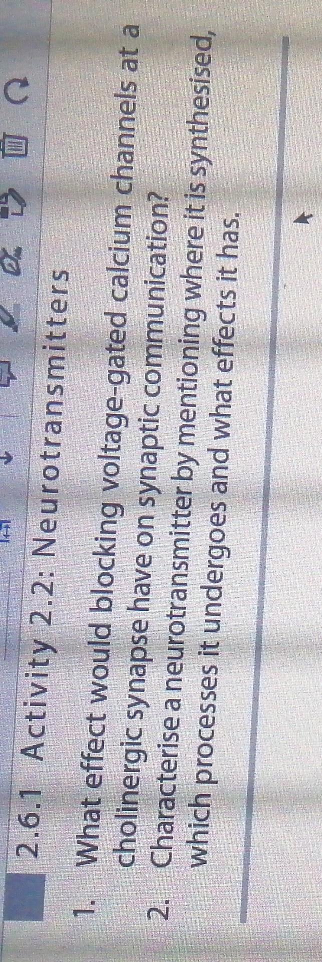 161 1 C Q 2 6 1 Activity 2 2 Neurotransmitters What Effect Would Blocking Voltage Gated Calcium Channels At A Choliner 1