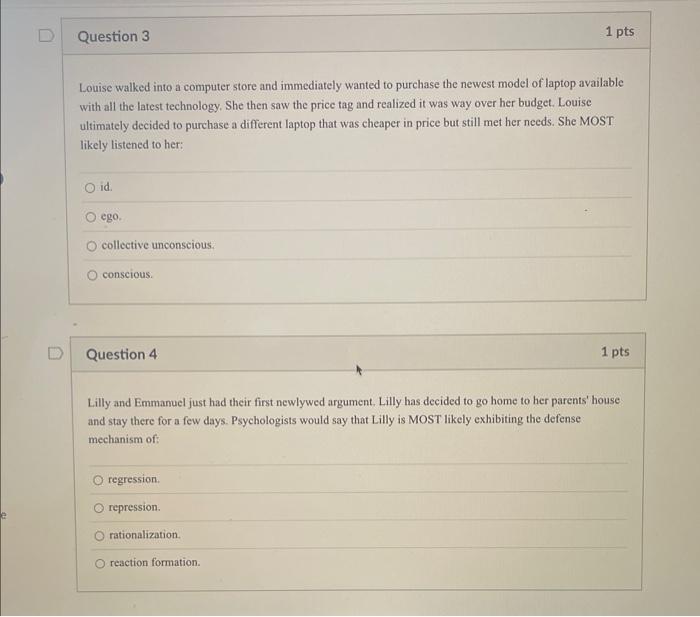 Question 1 The Psychological Equivalent Of Your Fingerprint Is Your O Mood O Self Concept O Self Esteem O Personalit 2