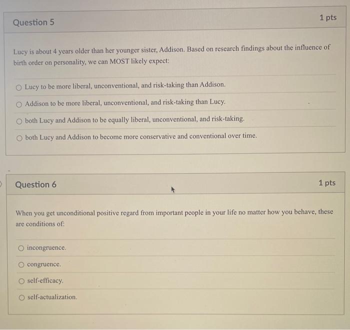 O Question 5 Lucy Is About 4 Years Older Than Her Younger Sister Addison Based On Research Findings About The Influenc 1