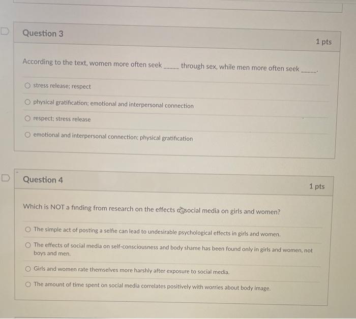 Question 1 Is To Biological Maleness Or Femaleness As Femaleness O Sex Sexual Orientation O Sexual Orientation Gend 2