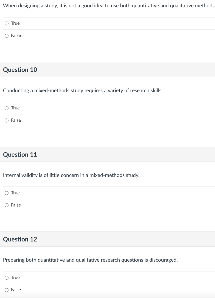 True Or False Preparing Both Quantitative And Qualitative Research Questions Is Discouraged Internal Validity Is Of Lit 1