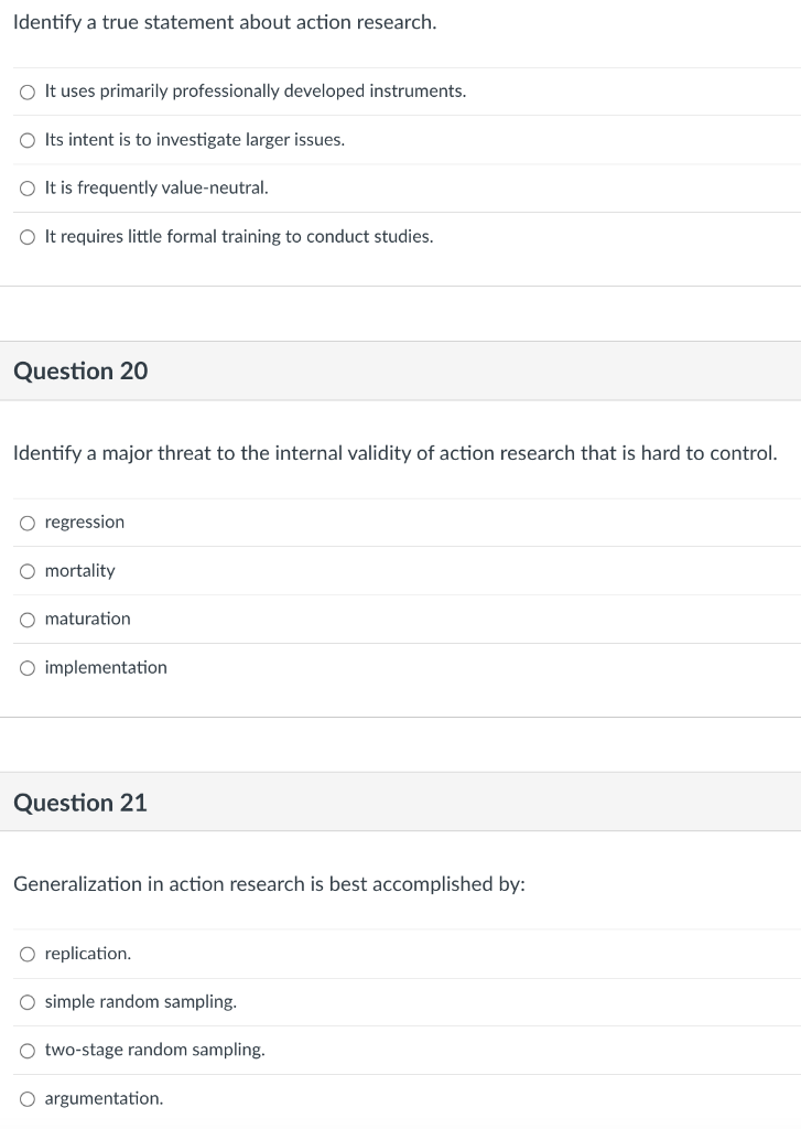 Action Research Questions 1