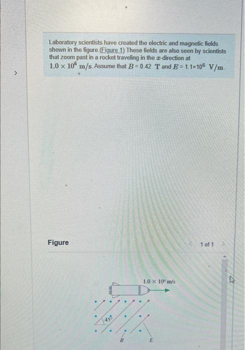 Laboratory Scientists Have Created The Electric And Magnetic Fields Shown In The Figure Figure 1 These Fields Are Als 1