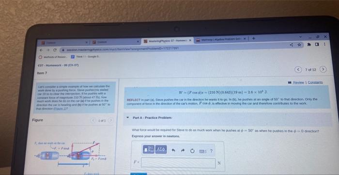 C07 Homework 00 Char Item 7 Of Les Contra Le Wkde By A Pushing Force Ve The St Er The Icon The Pusti Wana Constant 1