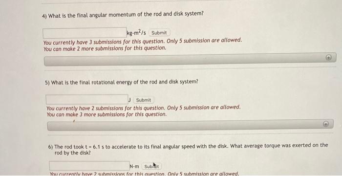 A Solid Disk Of Mass M 9 6 Kg And Radius R 0 23 M Is Rotating With A Constant Angular Velocity Of Co 36 Rad S A Thin 2