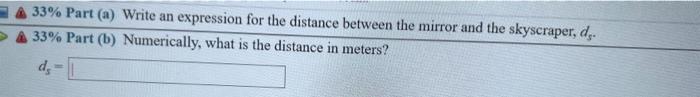 25 Problem 2 A Student Notices That The Image Produced From A Large Concave Mirror Of A Distant Skyscraper H 67 M 3
