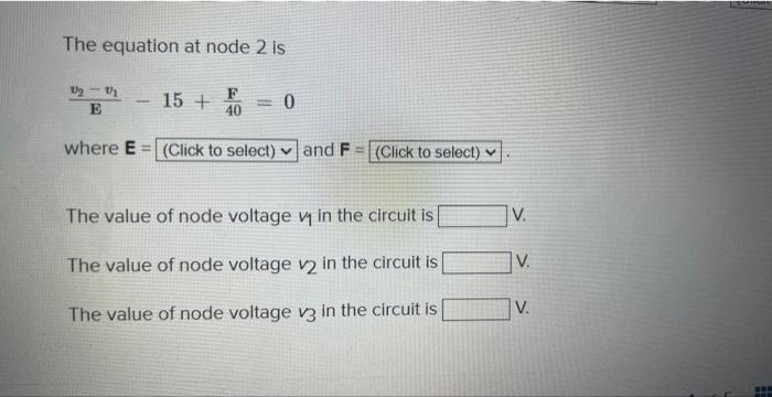 In The Circuit Given Below R 22 Q Determine The Node Voltages 300 V 1 R Www 40 12 Ww 2 415 A The Equation At Node 1 I 2