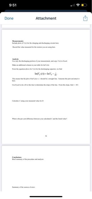 9 50 Done 30 Of 109 Prepared By Partneris Attachment Physics 2135 Laboratory Report Lab 3 Series Rc Circuits Lab Ins 7