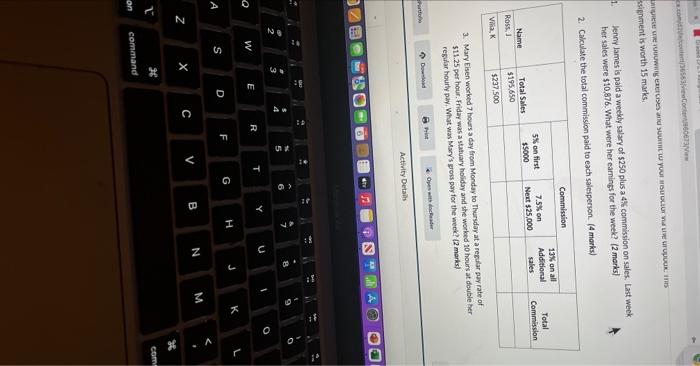 Me Une Rowing Exercises And Suumt To Your Instructor Europoux Mis Ssignment Is Worth 15 Marks 1 Q Portfol A Name Ross 1