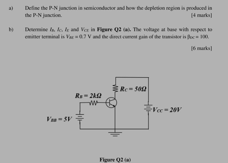 A B Define The P N Junction In Semiconductor And How The Depletion Region Is Produced In The P N Junction 4 Marks D 1