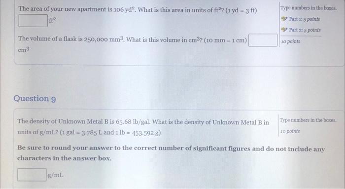 The Area Of Your New Apartment Is 106 Yd What Is This Area In Units Of Ft 1 Yd 3 Ft Ft The Volume Of A Flask Is 1