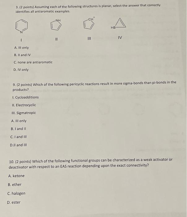 1 2 Points Which Of The Following Rules Apply To Determining Whether A Region Of A Structure Is Aromatic Circle All 2