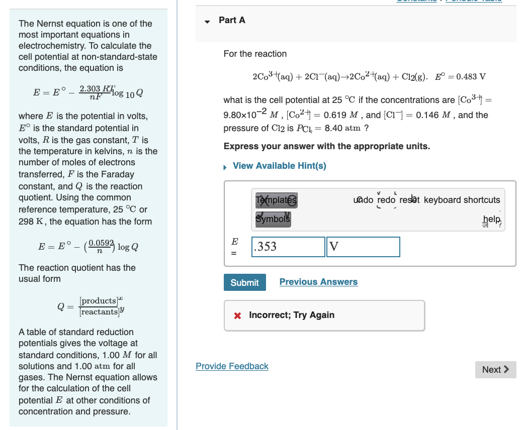 The Nernst Equation Is One Of The Most Important Equations In Electrochemistry To Calculate The Cell Potential At Non S 1