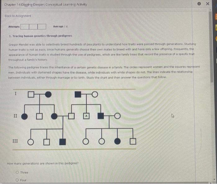 Chapter 14 Digging Deeper Conceptual Learning Activity Back To Assignment Attempts 1 Tracing Human Genetics Through Pe 1