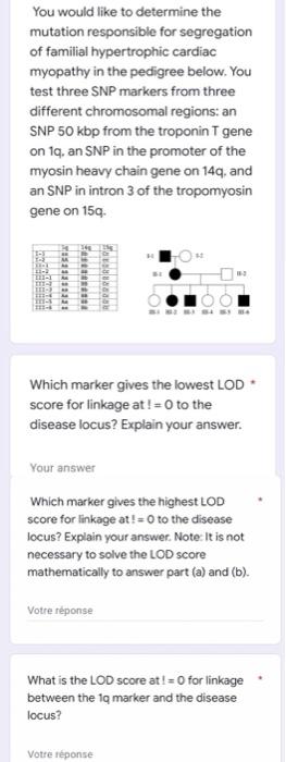 You Would Like To Determine The Mutation Responsible For Segregation Of Familial Hypertrophic Cardiac Myopathy In The Pe 1