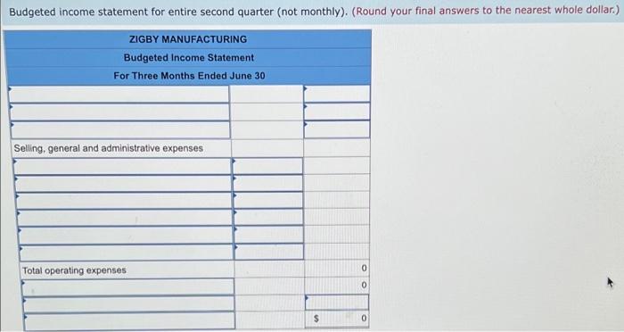 The Management Of Zigby Manufacturing Prepared The Following Balance Sheet For March 31 Asseto Cash Accounts Receivable 6