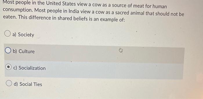 Most People In The United States View A Cow As A Source Of Meat For Human Consumption Most People In India View A Cow A 1