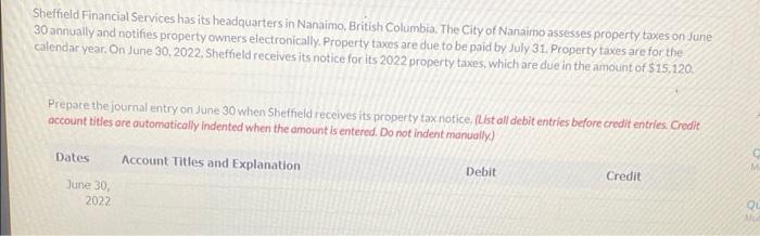 Sheffield Financial Services Has Its Headquarters In Nanaimo British Columbia The City Of Nanaimo Assesses Property Ta 1