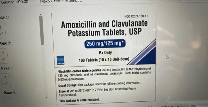Length 1 00 00 Age 1 1 Page 2 2 Page 3 3 Page 4 Maxo Calixte Attemp Ndc 42571 160 11 Amoxicillin And Clavulana 1