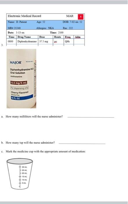 1 Directions Calculate The Following Dosage Use Labels Where Provided Order Cardura 8 Mg P O Daily Available Stre 3