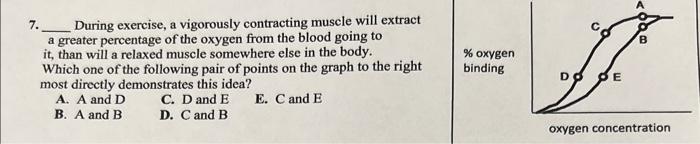7 During Exercise A Vigorously Contracting Muscle Will Extract A Greater Percentage Of The Oxygen From The Blo 1