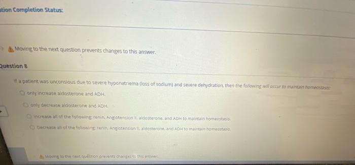Stion Completion Status Moving To The Next Question Prevents Changes To This Answer Question 8 A Patient Was Unconsiou 1