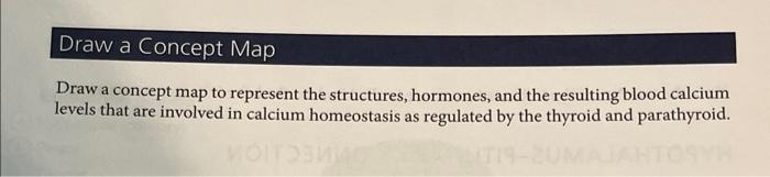 Draw A Concept Map Draw A Concept Map To Represent The Structures Hormones And The Resulting Blood Calcium Levels That 1