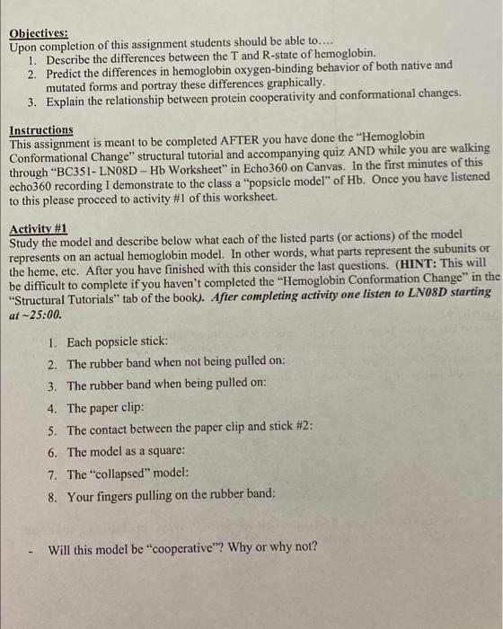 Objectives Upon Completion Of This Assignment Students Should Be Able To 1 Describe The Differences Between The T 1