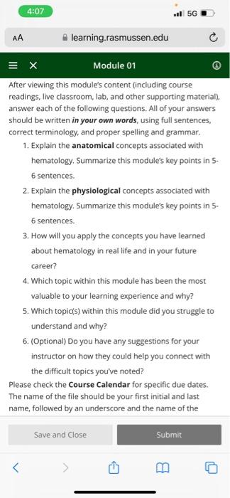 Aa 4 07 Learning Rasmussen Edu X Module 01 After Viewing This Module S Content Including Course Readings Live Clas 1