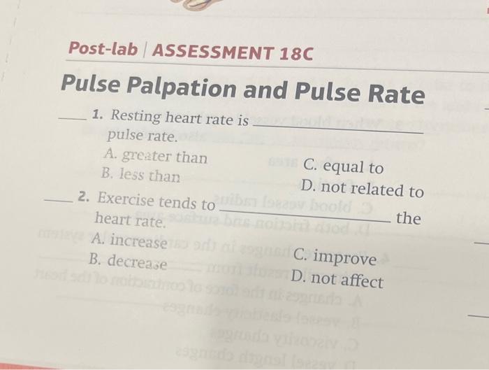 20 Figure 18 27 Arteries And Veins Of The Lower Limb Post Lab Assessment 18c Pulse Palpation And Pulse Rate 1 Restin 2