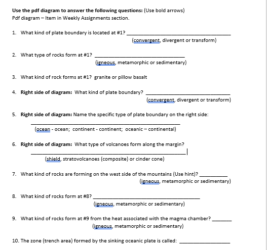Use The Pdf Diagram To Answer The Following Questions Use Bold Arrows Pdf Diagram Item In Weekly Assignments Sectio 1