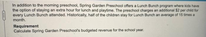 Spring Garden Preschool Operates A Not For Profit Morning Preschool Each Family Pays A Nonrefundable Registration Fee O 3