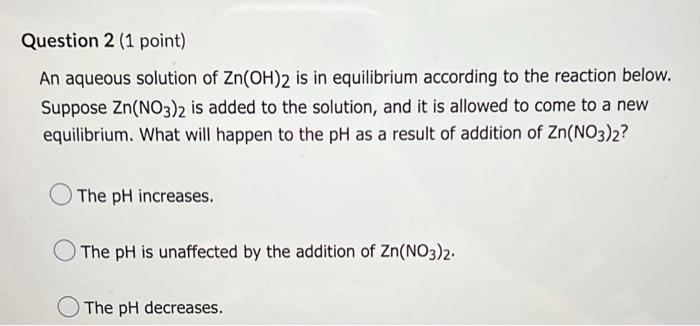 Question 1 1 Point Feco3 Would Be Most Soluble In Which Of The Following Solutions The Ksp Of Feco3 Is 2 1x10 11 Pur 2