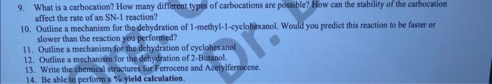 Representative Free Response Questions 1 Know How To Write The Mechanism For The Conversion Of 1 Butanol To 1 Bromobuta 2