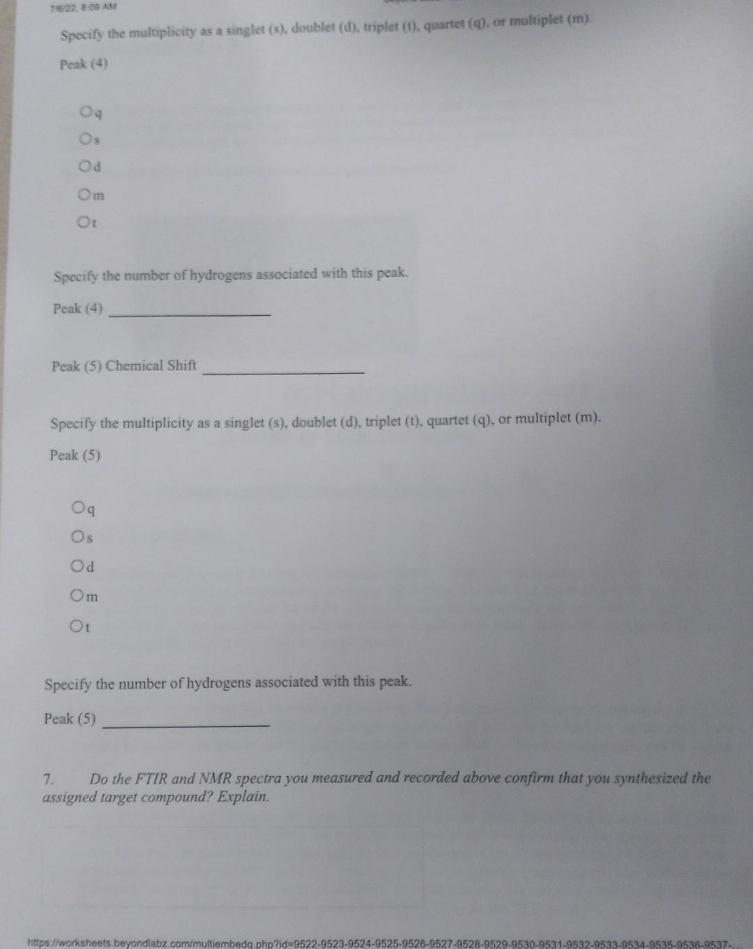 Ftir And Nmr Spectra After Completing A Reaction And Working Up The Products It Is Still Necessary To Confirm That The 4