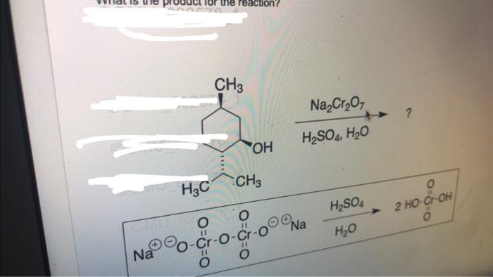 Cmu Na H3c The Reaction O 9 Ch3 O Cr O Ch3 O 0 Oh O Cr Na Cr O7 H So4 H O Na H So4 H O 0 8 0 2 Ho Cr Oh The Follo 1