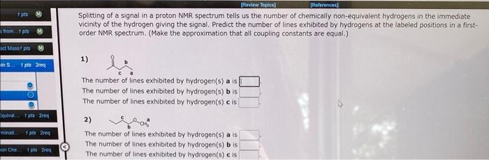 1 Pts Fpts M Sst Pts M 1 Pts Req 1 Pts Req 1 Pts 2req Nepta 2req 1 Pts 2rea Splitting Of A Signal In A Proton Nmr Spectr 2