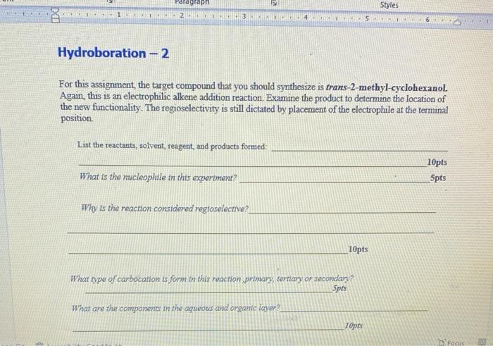 8 Raph 152 Min Quick 21 34 Mix What Is The Nucleophile In This Experiment Why Is The Reaction Considered Regioselectiv 1