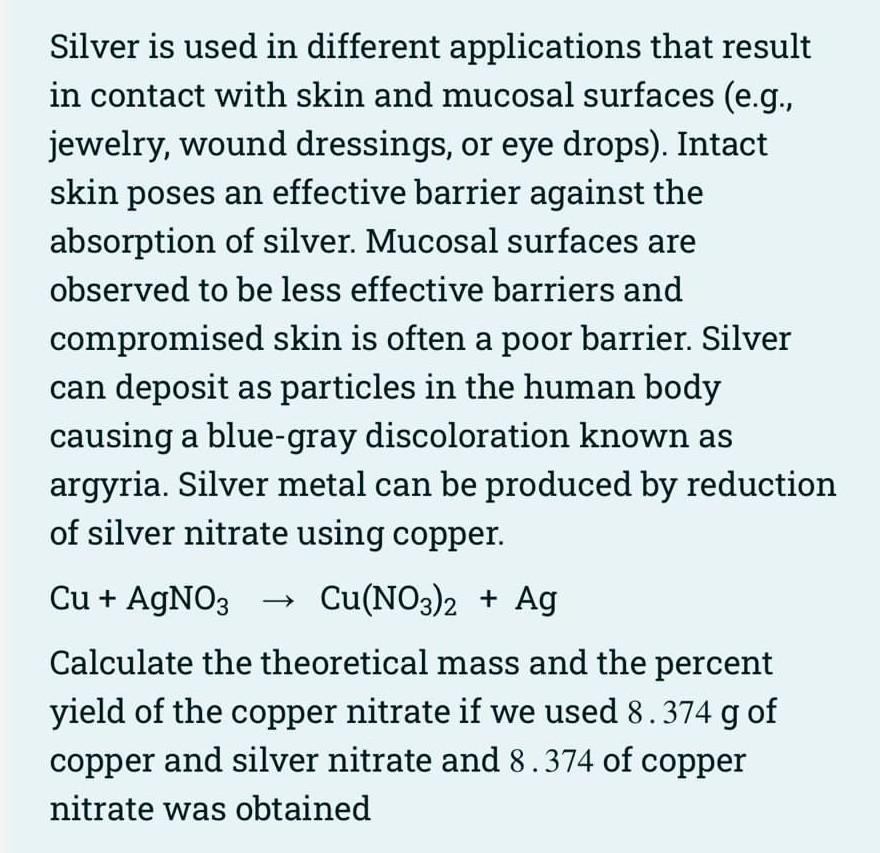 Silver Is Used In Different Applications That Result In Contact With Skin And Mucosal Surfaces E G Jewelry Wound Dre 1