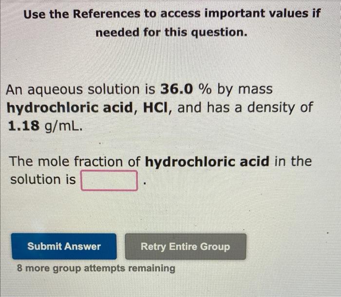 Use The References To Access Important Values If Needed For This Question The Mole Fraction Of Calcium Bromide Cabr2 2
