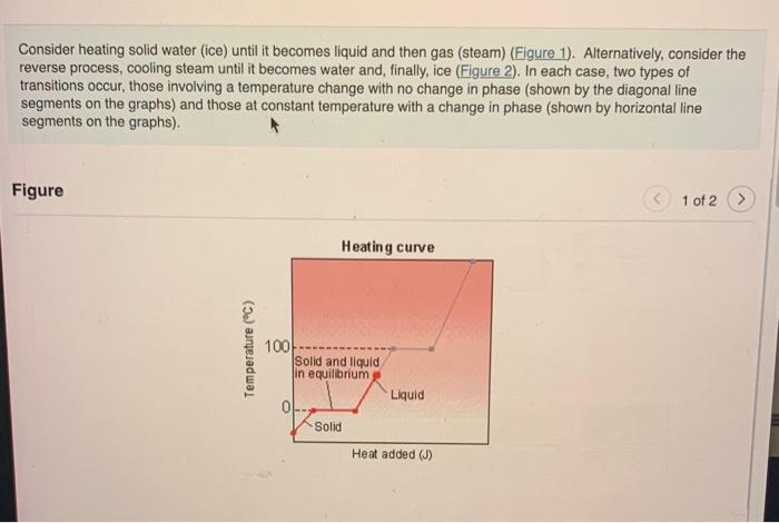 Consider Heating Solid Water Ice Until It Becomes Liquid And Then Gas Steam Figure 1 Alternatively Consider The 1