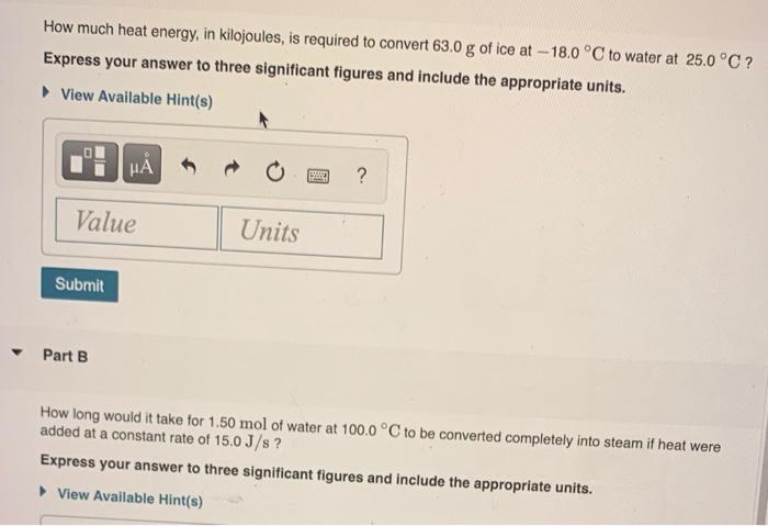 Consider Heating Solid Water Ice Until It Becomes Liquid And Then Gas Steam Figure 1 Alternatively Consider The 3