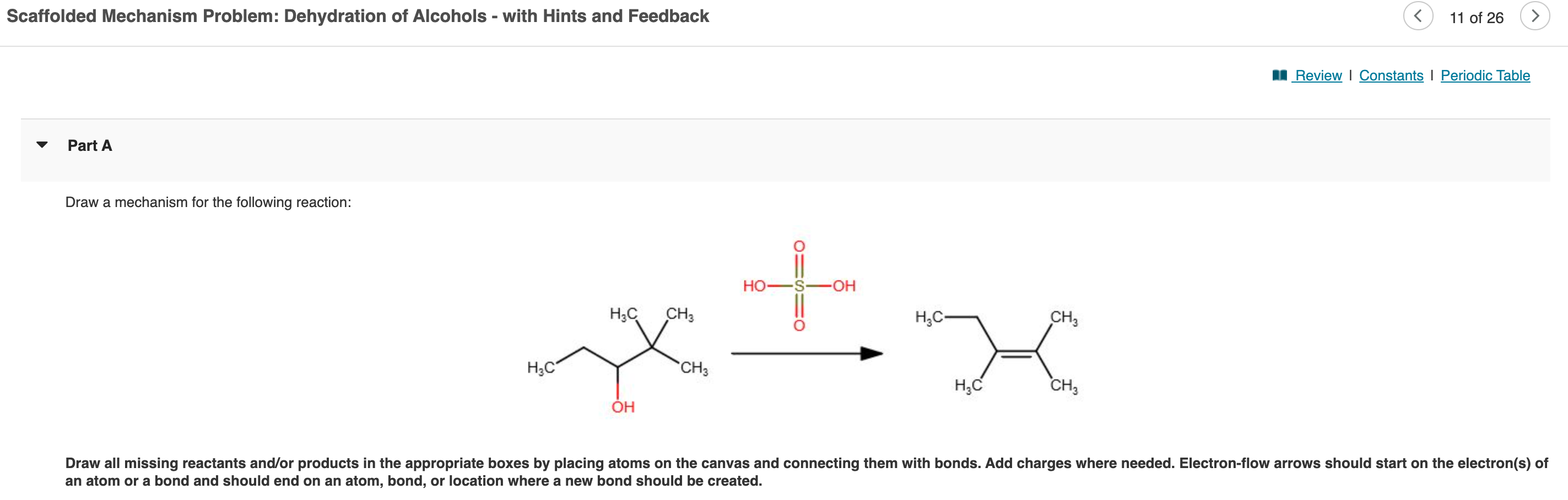 Scaffolded Mechanism Problem Dehydration Of Alcohols With Hints And Feedback Part A Draw A Mechanism For The Followin 1
